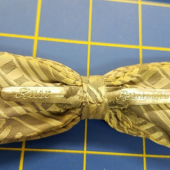 Vintage Satin Bow Tie 5" x 1.5" Gray - Picture 4 of 7